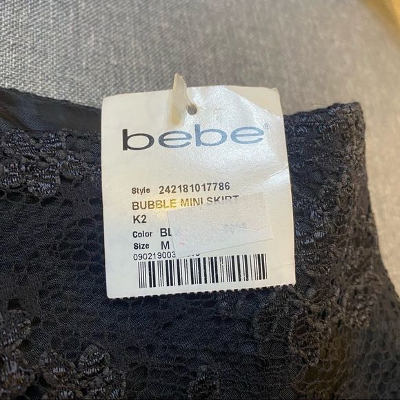Bebe Black Mini Bubble Skirt Size Medium - Picture 4 of 6